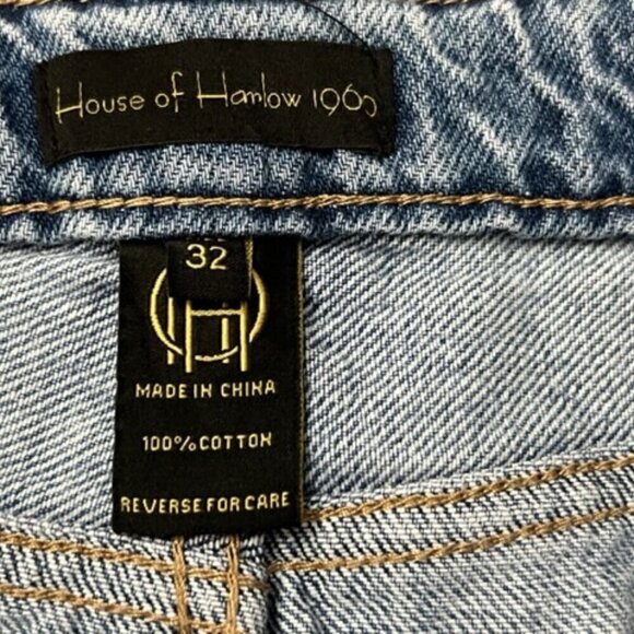 House of Harlow 1960 Super High Rise Straight Leg Jeans Split Hem Size 32 - Picture 7 of 7